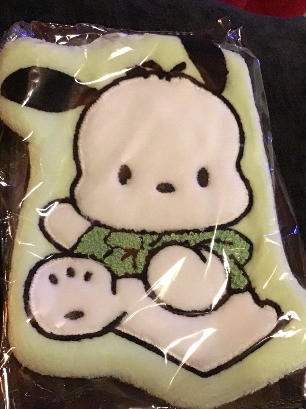 Plush Cartoon Puppy hand towel- Light Green & White